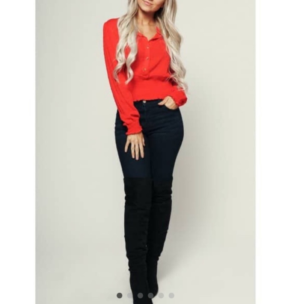 Very cute red blouse. - Picture 2 of 2